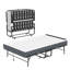 Lit pliant de 75 po x 46 po de large avec tête de lit réglable, lit extra long escamotable pour les personnes de grande taille, matelas en mousse viscoélastique de 5 po, lit d'invité robuste sur roulettes, lit simple spacieux-812402059