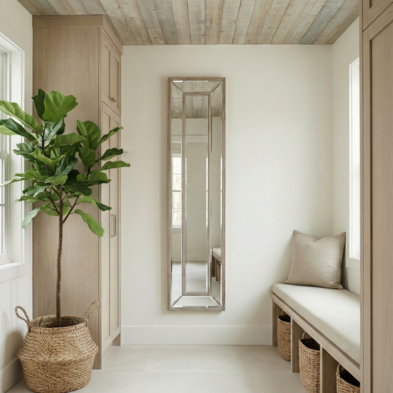 Pompano Wood Flat Floor Mirror