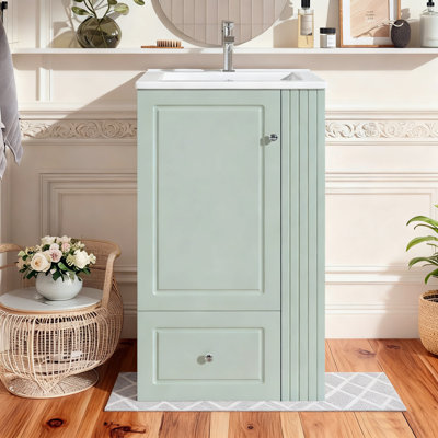 Ensemble de meuble-lavabo simple 20 po avec lavabo en céramique