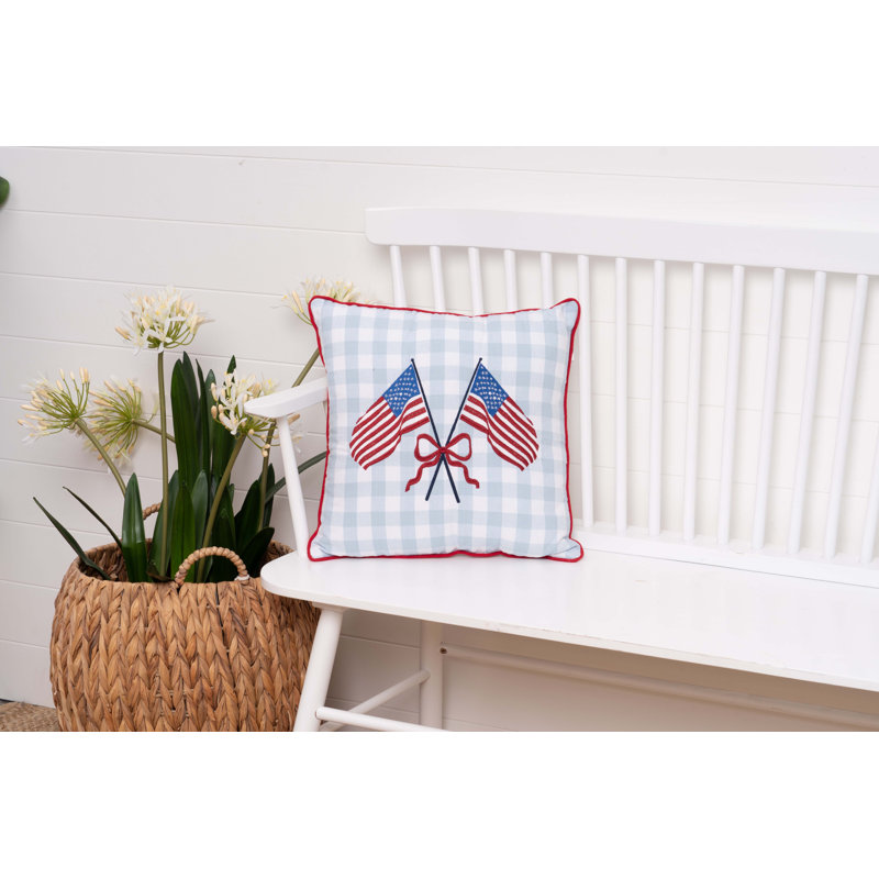 Patriotic Flags Small Petite Mini Accent Pillow