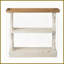 Charme de campagne française blanche Table basse en bois naturel - 3 niveaux de rangement pour le salon