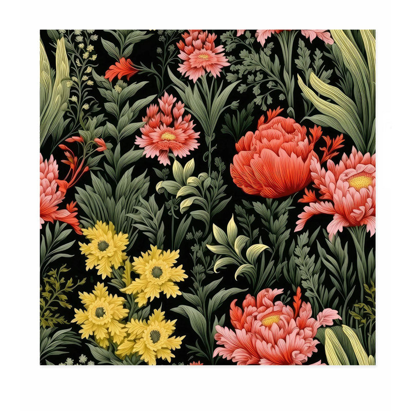 Floral, William Morris Flowers, reproduction d'art classique sans cadre, H 16 po x l 16 po