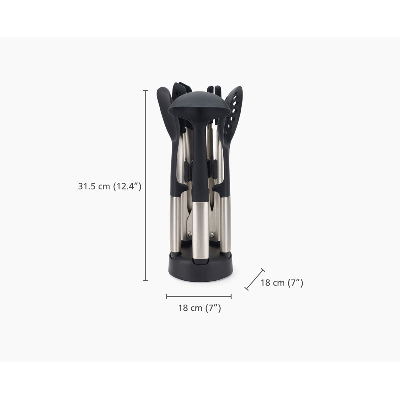 Joseph Joseph 5-Piece Stainless Steel and Silicone Utensil Set with Stand