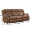 Canapé inclinable manuel en cuir végétalien l 84,6 po Rohan avec accoudoirs coussinés-129722968