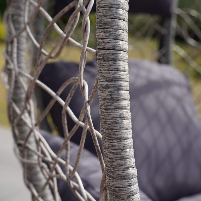 Sutton Hanging Swing Single Egg Pod Chair, Dark Grey, Gray