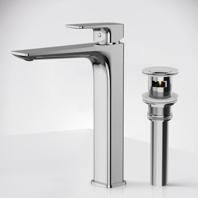 Single Hole Vessel Bathroom Faucet, Single Handle Vessel Bathroom Sink Faucet with Drain Assembly