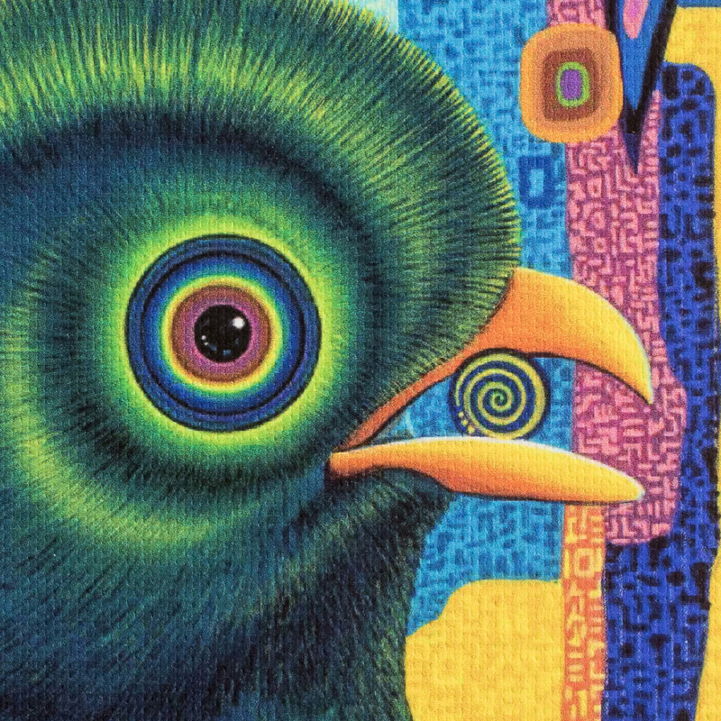 Magnifique imprimé quetzal fait à la main