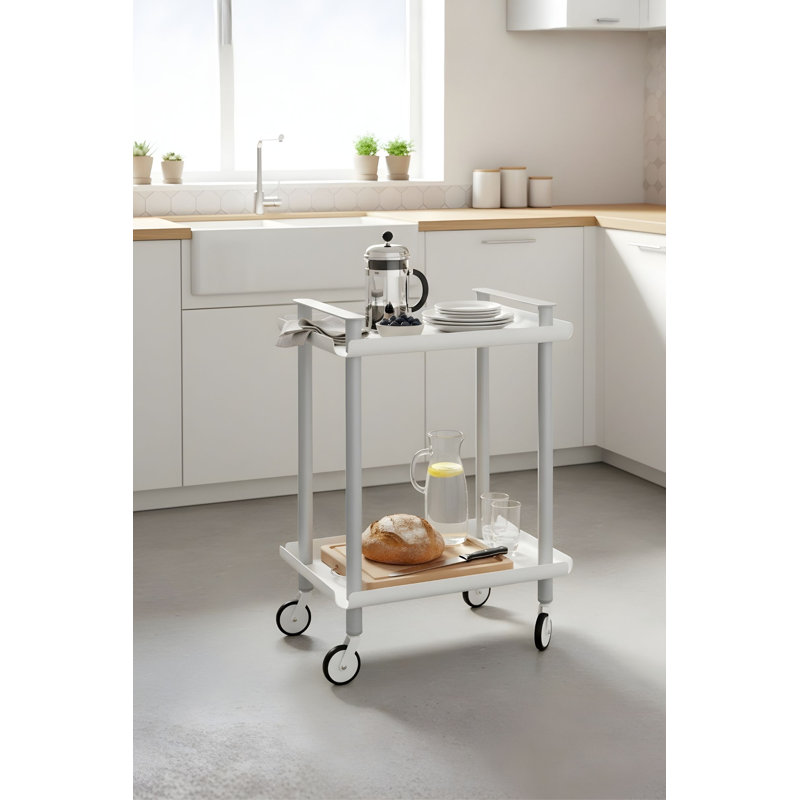 Zeigler Serving Cart, White, Grey
