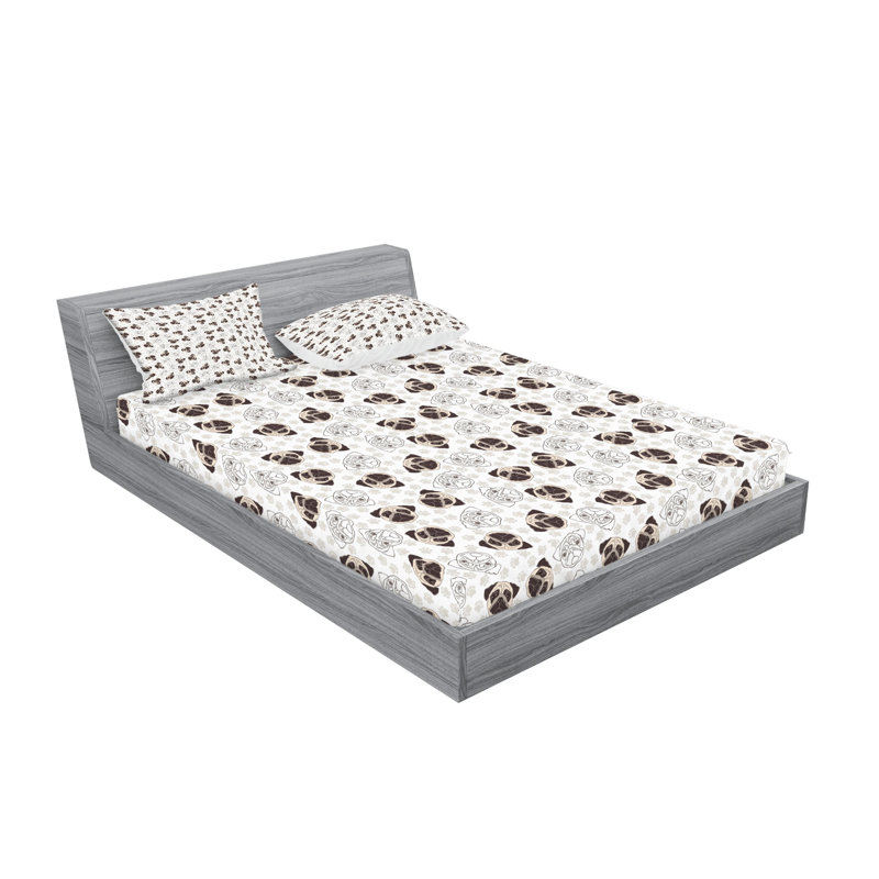 Drap-housse et coussin décoratif Ambesonne, Full Fitted Sheet Set + 4 Pillow Cases