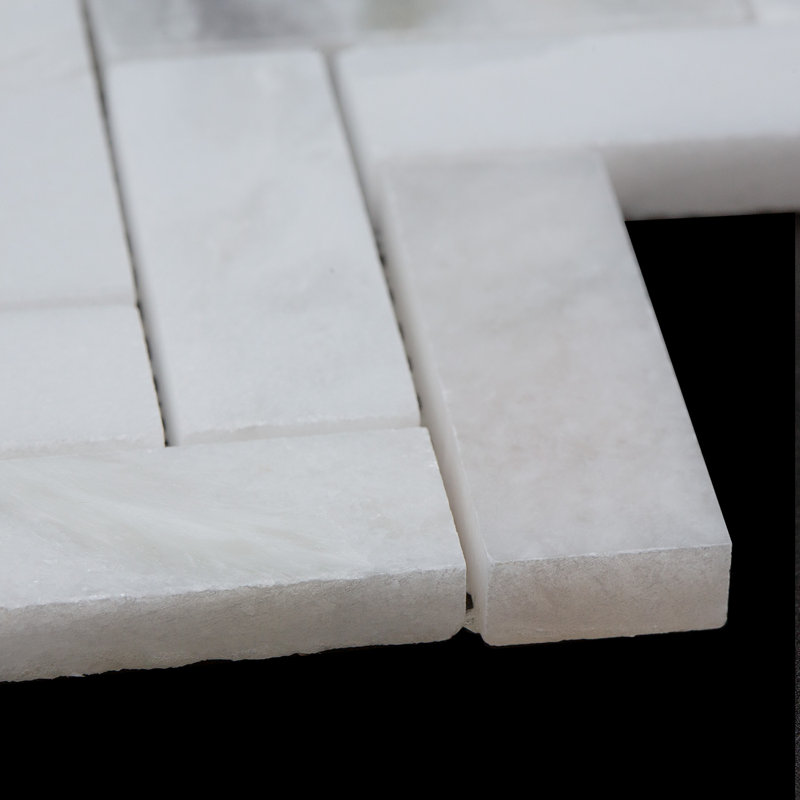 Honed Herringbone Natural Mosaic Tile, White