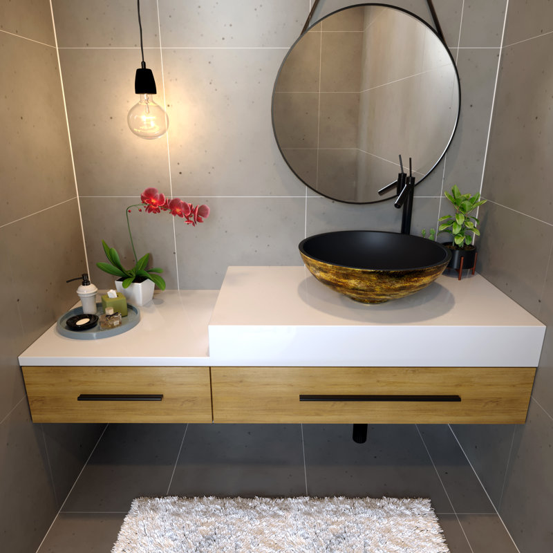 Regatta 16.75'' L Bathroom Sink, Black