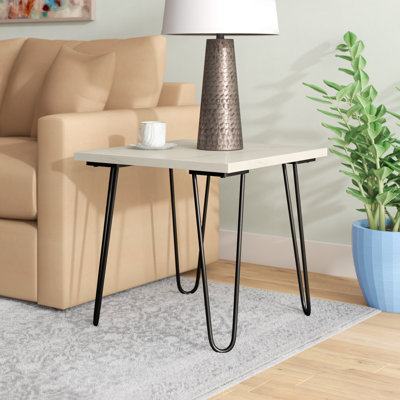 Table de bout carrée 22 po avec dessus en marbre Nicholls Industrial