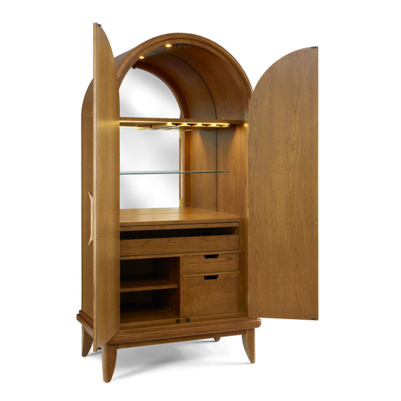 Martine Solid Wood Bar Cabinet