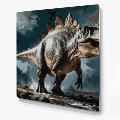 «Dinosaur Spinosaurus», art mural en métal noir