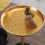 2P, table d'appoint réglable, petite table à thé Martini, doré, table de bout décorative en marbre naturel pour présentation et rangement