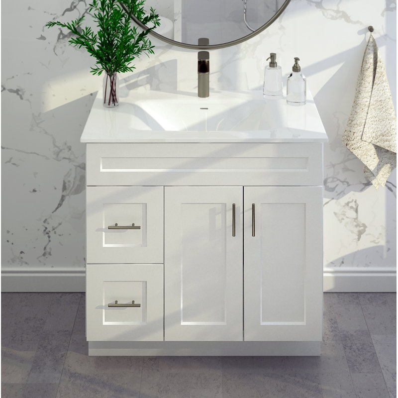 Base de meuble-lavabo 36 po avec tiroir blanc
