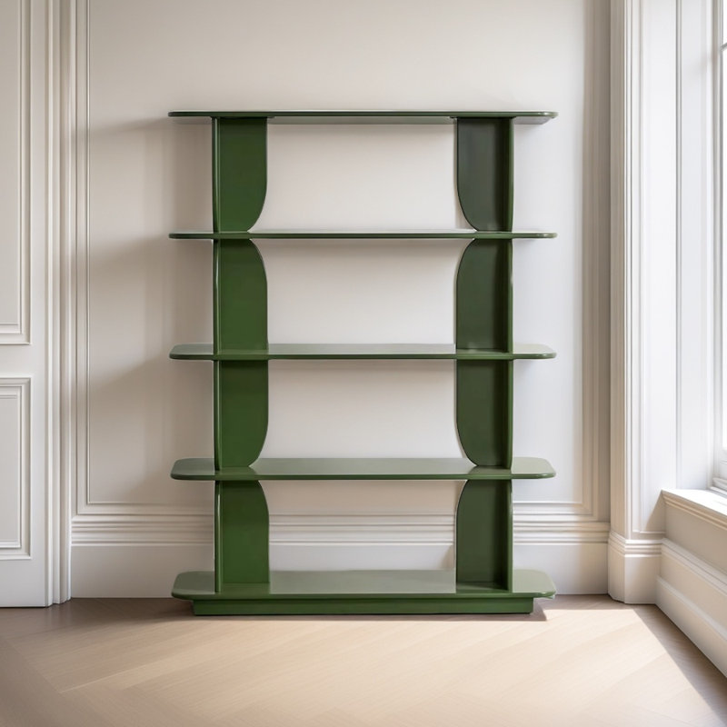 Bibliothèque de style français, (4 tablettes) H 61,02 po x l 47,24 po x P 13,78 po, Vert