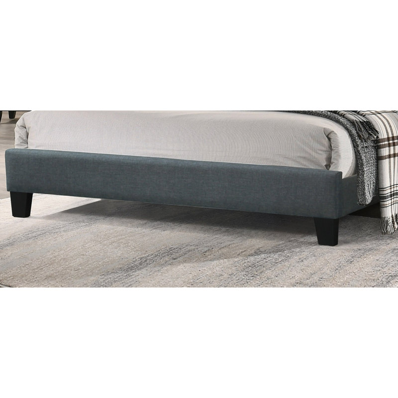 Ensemble de lit 1pc, Gris anthracite, Bois massif / bois manufacturé, Grand lit