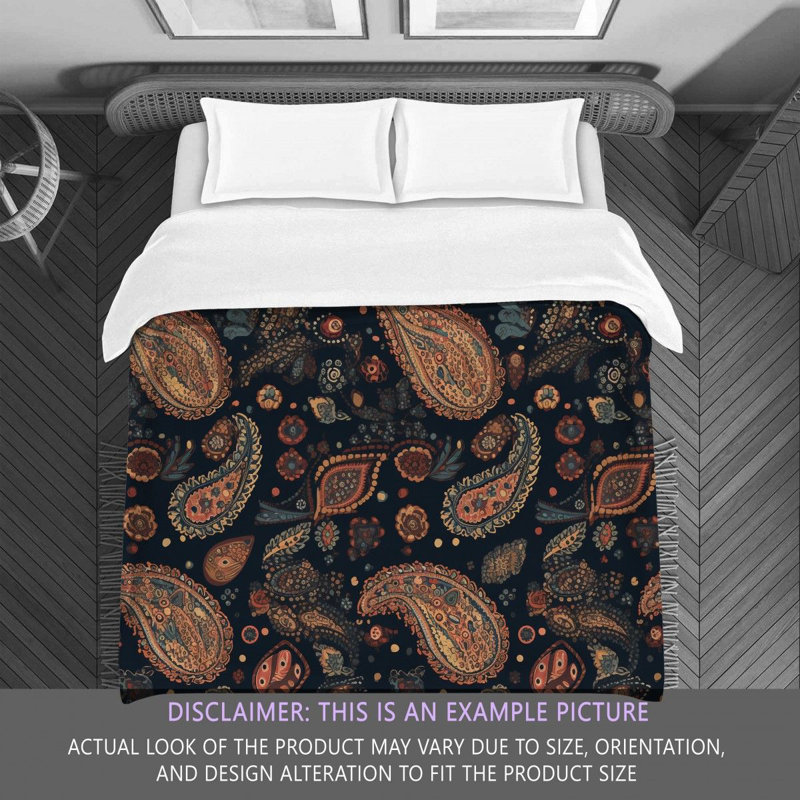 Botanical Brown/Navy Microfiber Comforter, King