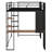 Metal Loft Bed with 2 Shelves and one Desk-144694758-144694759