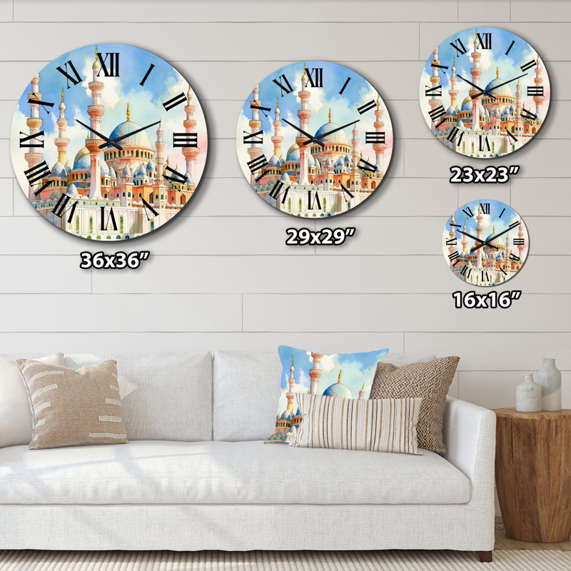 Islamic Mosque Expressions II Metal Wall Clock, Extra Large