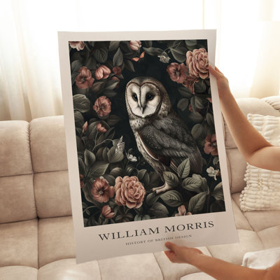 Animaux, reproduction d'art sans cadre William Morris Owl I Cottage
