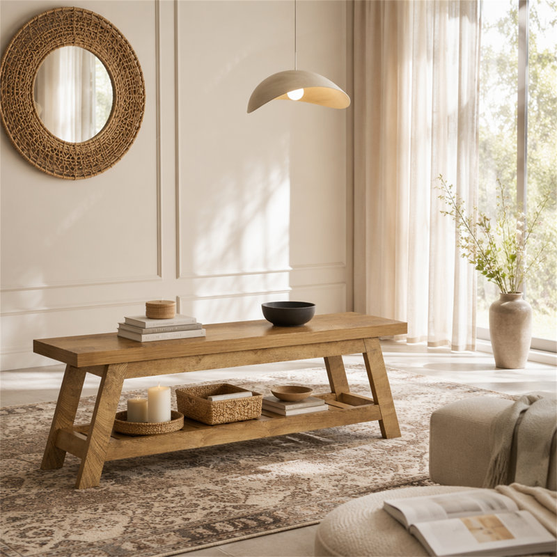 Banc d'entrée 55 po, banc de rangement à 2 niveaux avec rangement pour chaussures