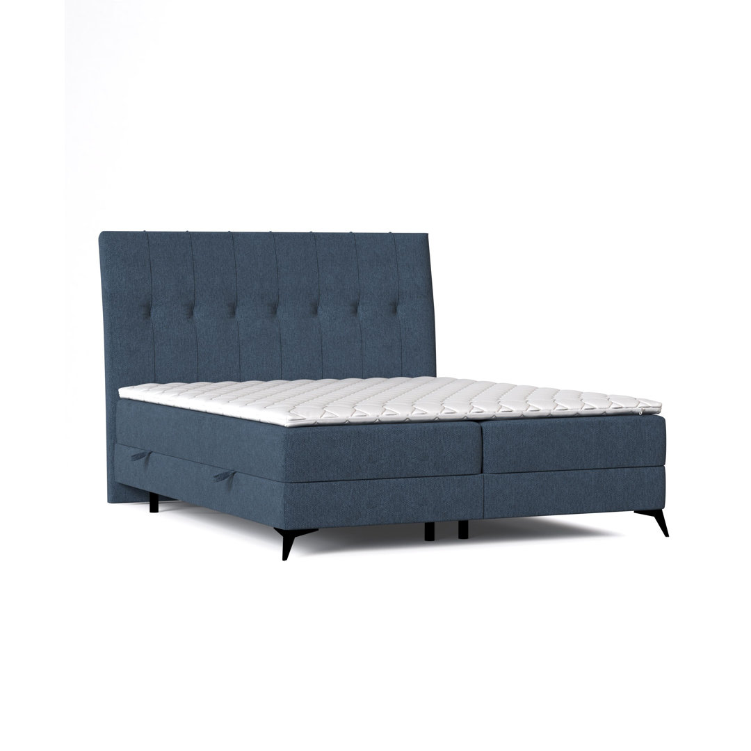 Boxspringbett Sauiti mit Topper und Bettkasten