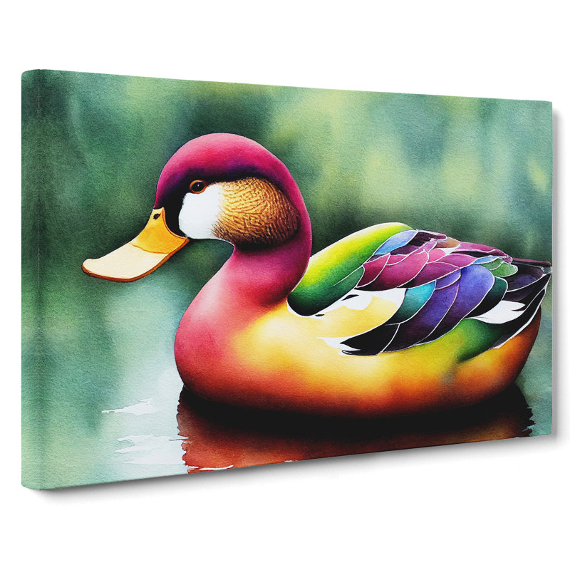 Duck Watercolour Vol.1 - Wrapped Canvas, 35cm H x 50cm W x 3cm D
