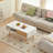 41.34" Rattan Coffee Table, Sliding Door For Storage, Solid Wood Legs-1930699513