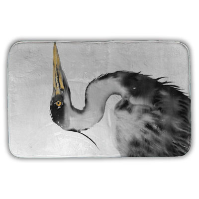 Great heron Bath Mat with Non-Slip Backing - Quick Dry Memory Foam Bathroom Rug - Absorbent - Modern Plush Spa-Style - Machine Washable