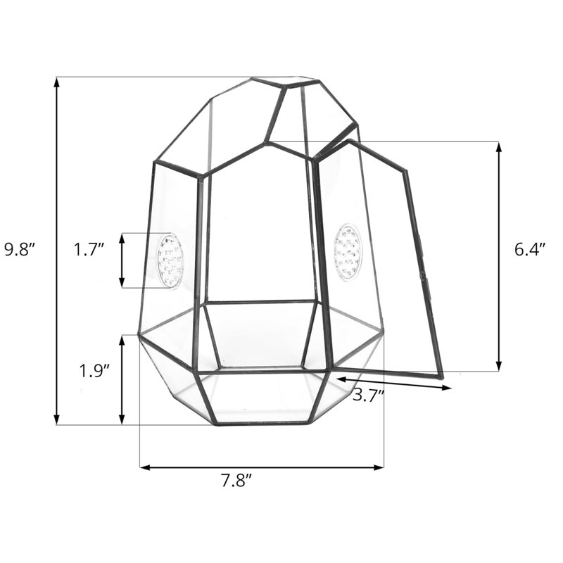 Closed Geometric Glass Enclosure With Front Opening Door
