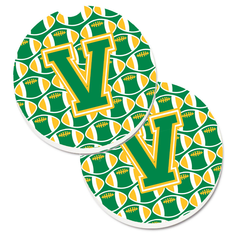 Sous-verre de football, V, Vert/doré