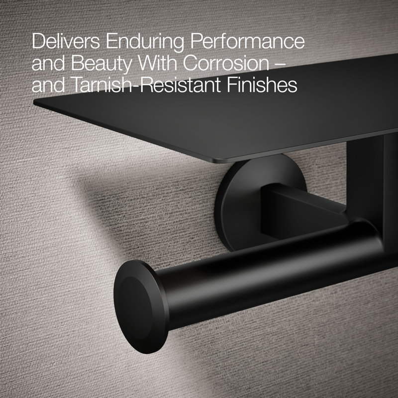 Components™ Covered Double Toilet Tissue Holder, Matte Black