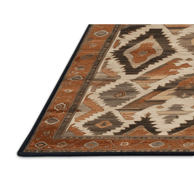 Tapis brun lavable à la machine, Rectangulaire 3 pi x 5 pi