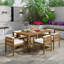 Ensemble repas de patio avec table, chaises et coussins amovibles-129441920