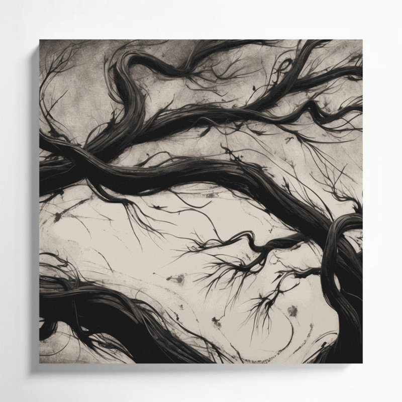 Halloween, branches torsadées, art mural beige, H 12 po x l 12 po