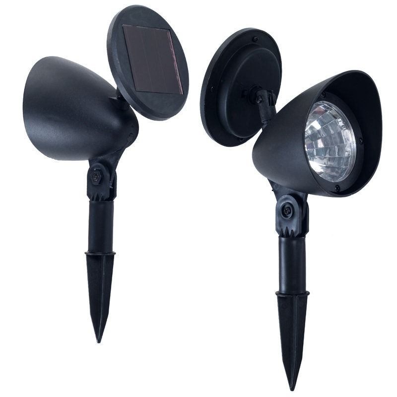 Black Weather-Resistant LED Solar Outdoor Pathway Lights, 4-Pack
