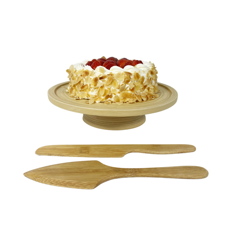  13 Inch Cake Stand Set with Knife and Spatula