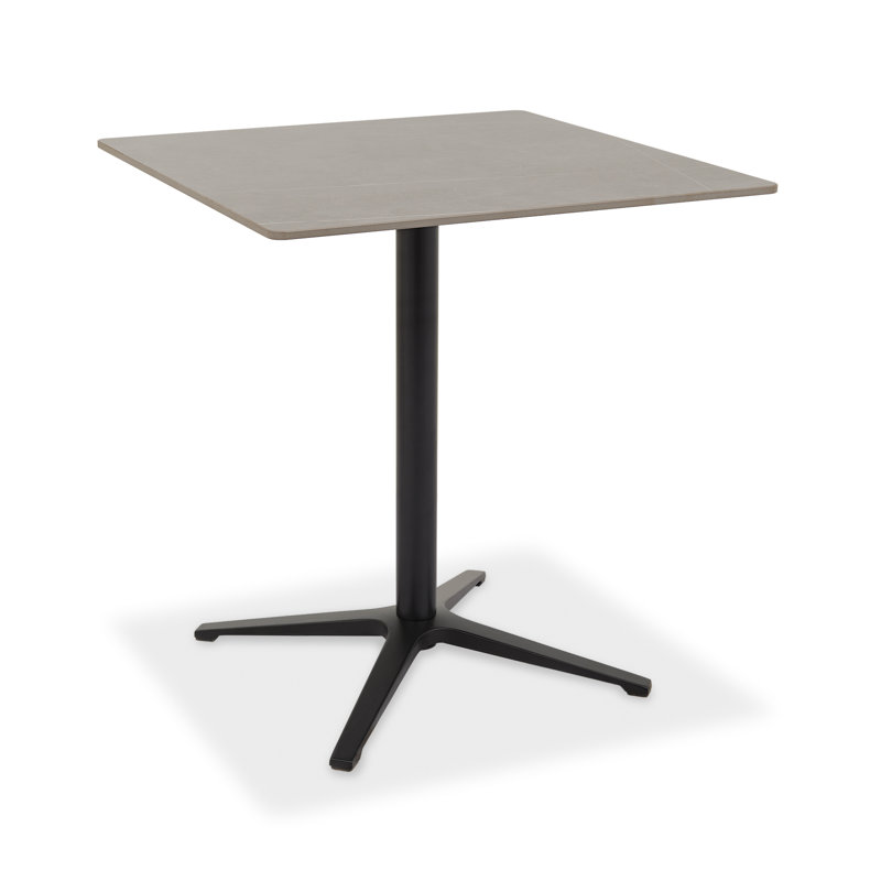 Aneli Ceramic Dining Table With Black Sand Powder Coated Base, Grey