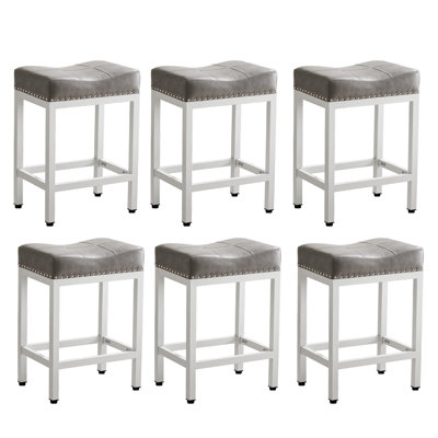Michille Saddle Upholstered 24.21" Counter Stool
