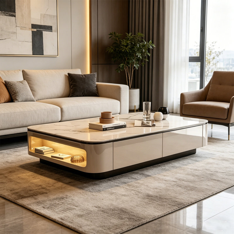 Table basse minimaliste et sophistiquée en granit