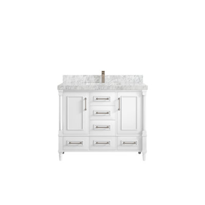 Aberdeen 42'' Single Bathroom Vanity with Marble Top