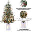Ensemble de 2 sapins de Noël enneigé 3 lumières avec minuterie et base d'éclairage 3 pi