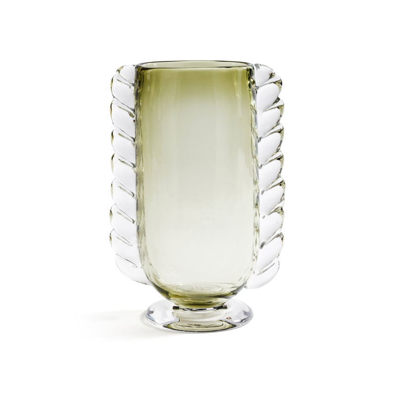 Vase en verre tressé rétro, Vert