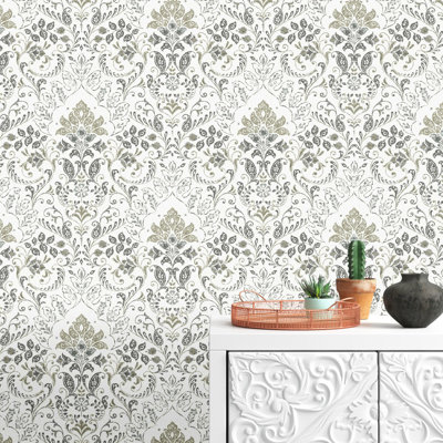 Allandine Peel & Stick Damask Roll