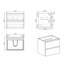 Meuble-lavabo mural 24 po gris avec lavabo, double tiroir de style moderne, araignée silencieuse, non-moderne, tiroirs pratiques, étoile de mer, sophistiqué-131262323