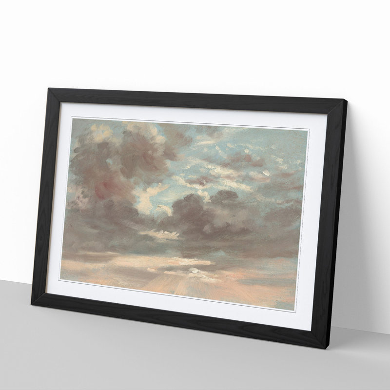 Stormy Sunset by John Constable - Picture Frame Painting, 36cm H x 48cm W x 2cm D, Black Framed