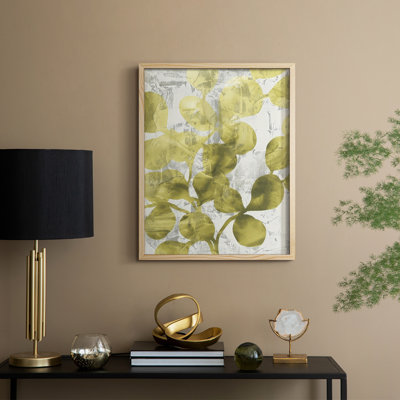 Green Leaf Shimmer II, reproduction encadrée - bois massif