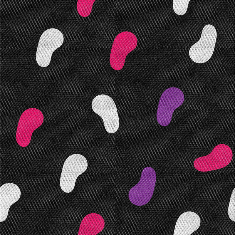 Tapis noir tissé à la machine, Carré 5 pi